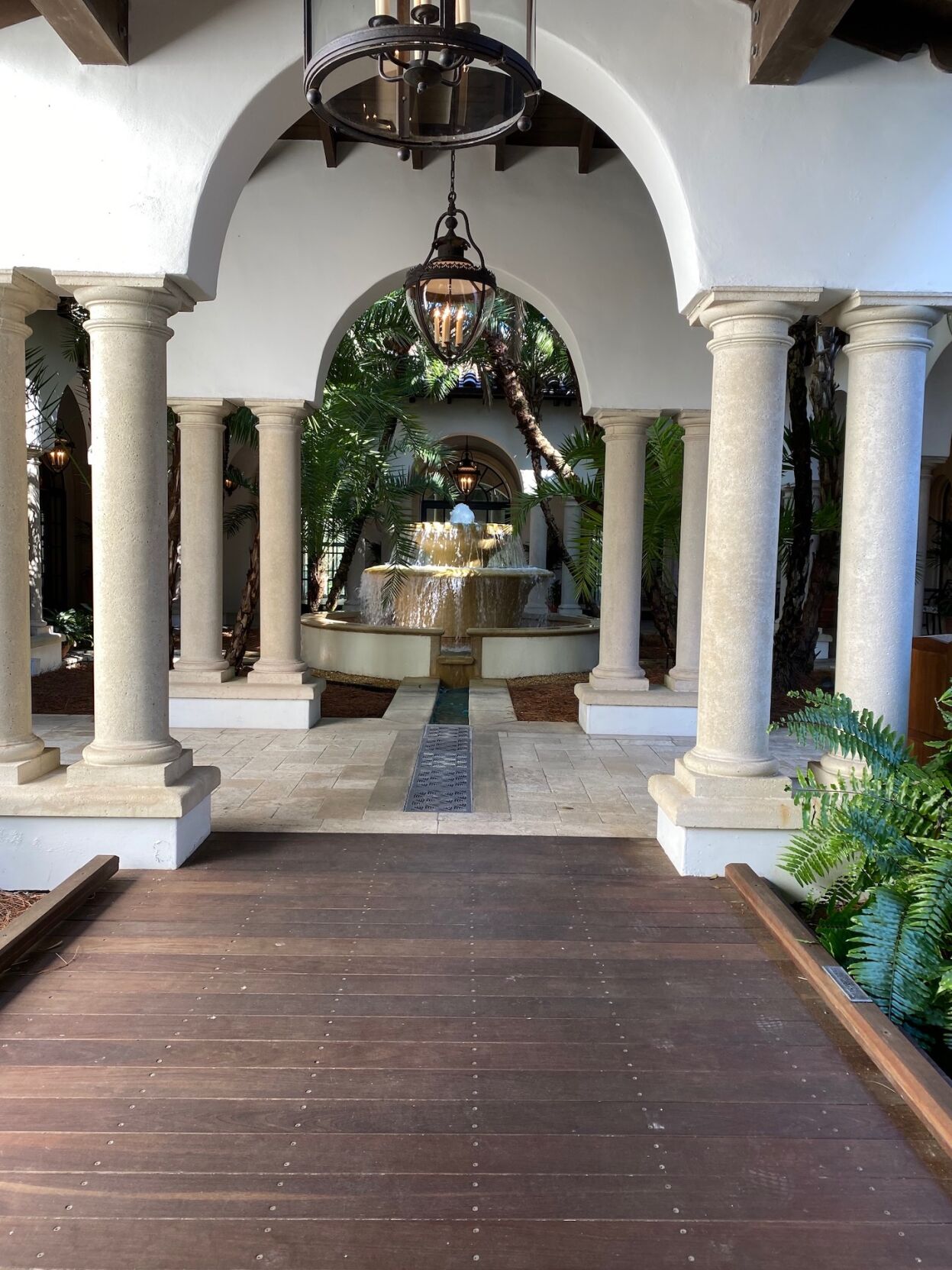 The entrance to the spa and fitness center at Sea Island.